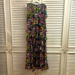 Ted Baker, size 4, sleeveless long dress, 100% polyester dress/lining, pristine.